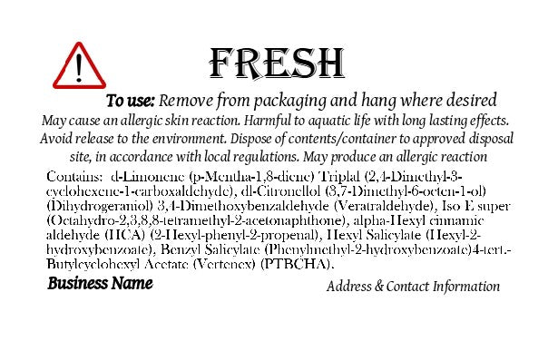 CLP Car Air Freshener Label