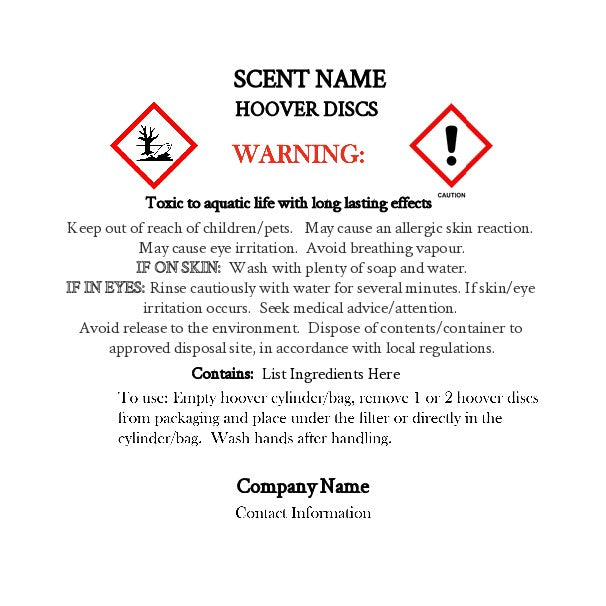 CLP Hoover Discs Labels