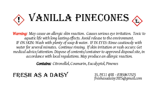 UK Compliant Safety CLP Car Air Freshener Label