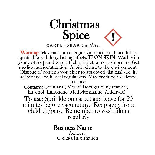 UK Compliant Safety CLP Label For Carpet Freshners